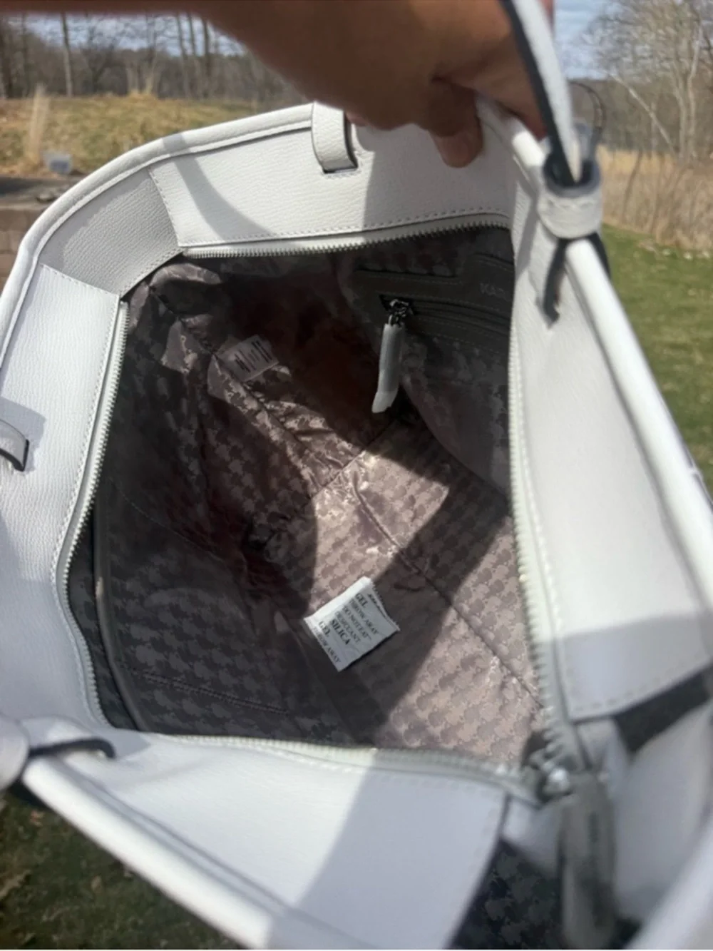 Karl Lagerfeld NWT Multicolor Stripe Tote Bag with Dust Bag - Picture 9 of 10